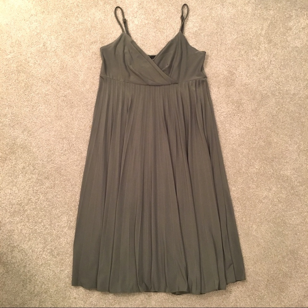 Olive Green Slinky Baby Doll Dress